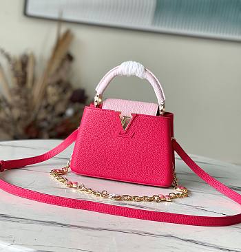 Louis Vuitton Capucines Mini M20845 Rose Pondichéry Pink Size 21*14*8cm