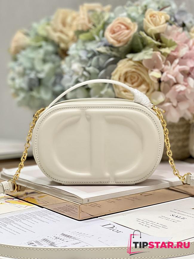 Dior Signature Oval Camera Bag Latte Calfskin with Embossed CD Signature Size 18 x 11 x 6.5 cm - 1