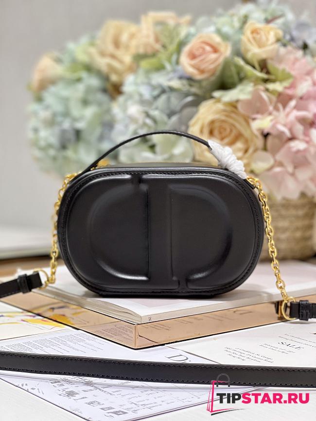 Dior Signature Oval Camera Bag Black Calfskin with Embossed CD Signature Size 18 x 11 x 6.5 cm - 1