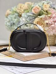 Dior Signature Oval Camera Bag Black Calfskin with Embossed CD Signature Size 18 x 11 x 6.5 cm - 1