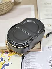 Dior Signature Oval Camera Bag Black Calfskin with Embossed CD Signature Size 18 x 11 x 6.5 cm - 3