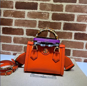 Gucci Diana Mini Tote Bag Orange ‎702732 Size 20*16*10cm