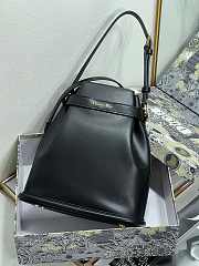 Dior Medium C'est Bag Black CD-Embossed Calfskin Size 24x10x24.5 cm - 5