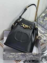 Dior Medium C'est Bag Black CD-Embossed Calfskin Size 24x10x24.5 cm - 4