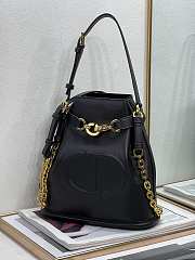 Dior Medium C'est Bag Black CD-Embossed Calfskin Size 24x10x24.5 cm - 3