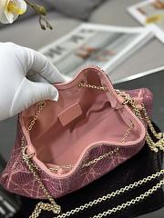 Dior Dream Bucket Bag Ethereal Pink Cannage Cotton with Bead Embroidery Size 26 x 14 x 11 cm - 3
