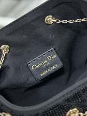 Dior Dream Bucket Bag Ethereal Black Cannage Cotton with Bead Embroidery Size 26 x 14 x 11 cm - 4