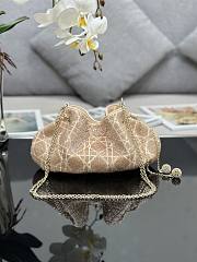 Dior Dream Bucket Bag Dusty Ivory Cannage Cotton with Bead Embroidery Size 26 x 14 x 11 cm - 1