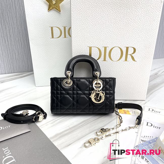 Dior Lady D-Joy Micro Bag Black Cannage Lambskin Size 16 x 9 x 5 cm - 1