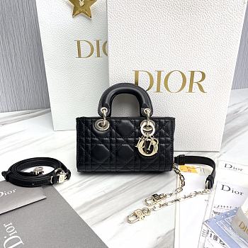 Dior Lady D-Joy Micro Bag Black Cannage Lambskin Size 16 x 9 x 5 cm