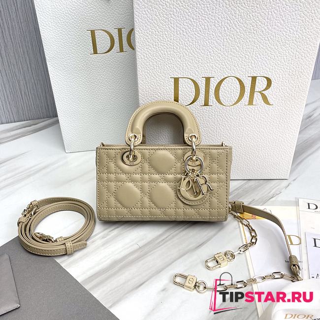 Dior Lady D-Joy Micro Bag Caramel Beige Cannage Lambskin Size 16 x 9 x 5 cm - 1