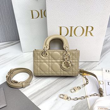 Dior Lady D-Joy Micro Bag Caramel Beige Cannage Lambskin Size 16 x 9 x 5 cm