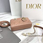 Dior Lady D-Joy Micro Bag Rose Des Vents Cannage Lambskin Size 16 x 9 x 5 cm - 3