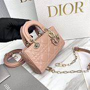 Dior Lady D-Joy Micro Bag Rose Des Vents Cannage Lambskin Size 16 x 9 x 5 cm - 2