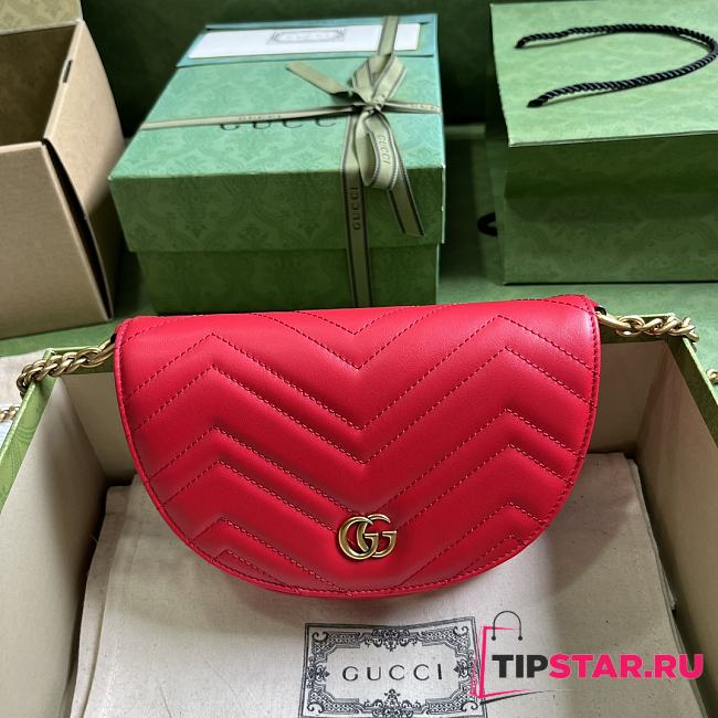 Gucci GG Marmont Matelassé Chain Mini Bag Red Size 20x14.5x4 cm - 1