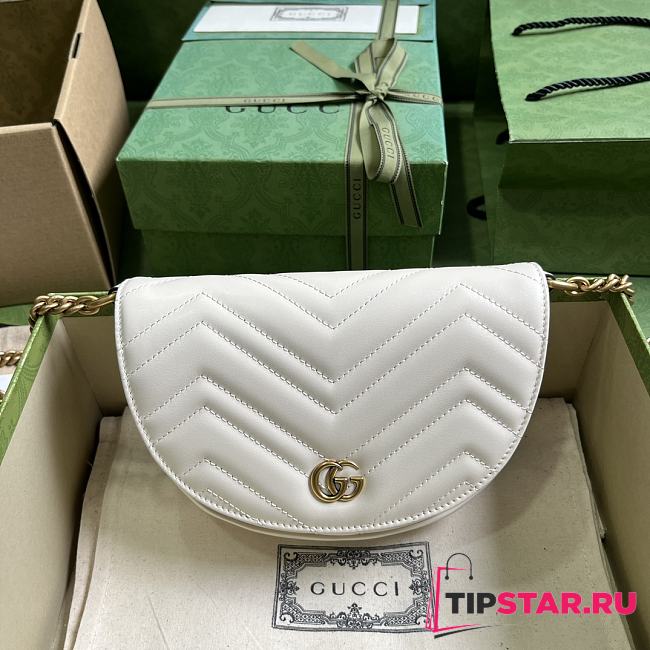 Gucci GG Marmont Matelassé Chain Mini Bag White Size 20x14.5x4 cm - 1