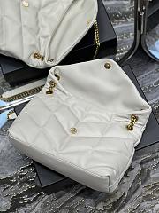 YSL Puffer Medium Chain Bag In Quilted Lambskin Blanc Vintage Size 35 X 23 X 13,5 CM - 3