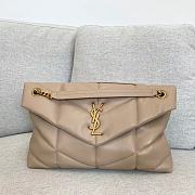 YSL Puffer Medium Chain Bag In Quilted Lambskin Dark Beige Size 35 X 23 X 13,5 CM - 1