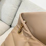 YSL Puffer Medium Chain Bag In Quilted Lambskin Dark Beige Size 35 X 23 X 13,5 CM - 5