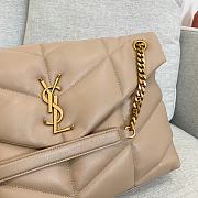 YSL Puffer Medium Chain Bag In Quilted Lambskin Dark Beige Size 35 X 23 X 13,5 CM - 3