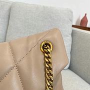 YSL Puffer Medium Chain Bag In Quilted Lambskin Dark Beige Size 35 X 23 X 13,5 CM - 2