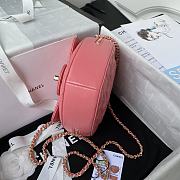 Chanel Heart Bag Lambskin Gold Coral Pink AS3191 Size 16x18x6.5cm - 2