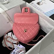 Chanel Heart Bag Lambskin Gold Coral Pink AS3191 Size 16x18x6.5cm - 3