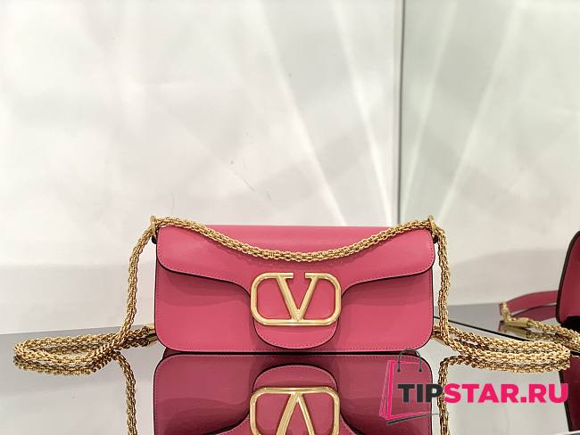 Valentino Loco Calfskin Shoulder Bag Pink Size 27x13x6cm - 1