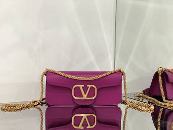 Valentino Loco Calfskin Shoulder Bag Prune Size 27x13x6cm
