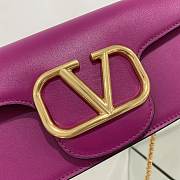 Valentino Loco Calfskin Shoulder Bag Prune Size 27x13x6cm - 2
