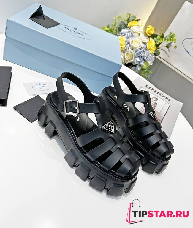 Prada Foam Rubber Sandals Black - 1