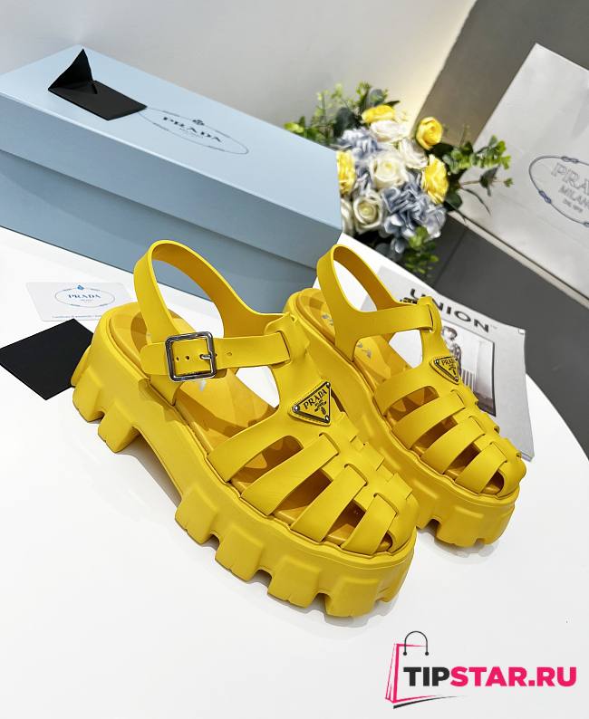 Prada Foam Rubber Sandals Yellow - 1