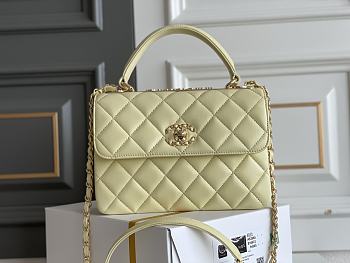 Chanel Top Handle Bag Light Yellow Size 17x25x12 cm