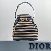 Dior Medium C'Est Bag Natural and Denim Blue Marinière Raffia Size 24 x 10 x 24.5 cm - 1