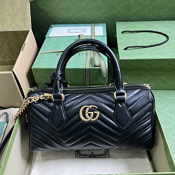 Gucci GG Marmont Small Top Handle Bag Black Size 27 x 13.5 x 10 cm
