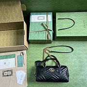 Gucci GG Marmont Small Top Handle Bag Black Size 27 x 13.5 x 10 cm - 2