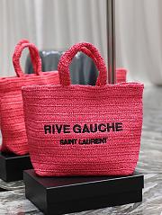 YSL Rive Gauche Supple In Raffia Crochet Neon Pink Size 38 X 35 X 14.5 CM - 1