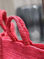 YSL Rive Gauche Supple In Raffia Crochet Neon Pink Size 38 X 35 X 14.5 CM - 5