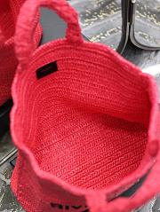 YSL Rive Gauche Supple In Raffia Crochet Neon Pink Size 38 X 35 X 14.5 CM - 4
