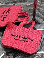 YSL Rive Gauche Supple In Raffia Crochet Neon Pink Size 38 X 35 X 14.5 CM - 3