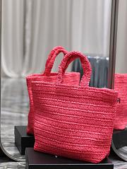 YSL Rive Gauche Supple In Raffia Crochet Neon Pink Size 38 X 35 X 14.5 CM - 2