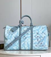 Louis Vuitton Keepall Bandoulière 50 M22570 Crystal Blue Size 50x29x23cm - 1