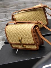 YSL Solferino Medium Satchel In Raffia And Vegetable-Tanned Leather Size 23 X 16 X 6 CM - 2