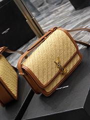 YSL Solferino Medium Satchel In Raffia And Vegetable-Tanned Leather Size 23 X 16 X 6 CM - 3