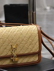 YSL Solferino Medium Satchel In Raffia And Vegetable-Tanned Leather Size 23 X 16 X 6 CM - 4