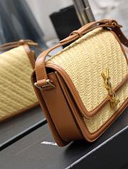 YSL Solferino Medium Satchel In Raffia And Vegetable-Tanned Leather Size 23 X 16 X 6 CM - 5