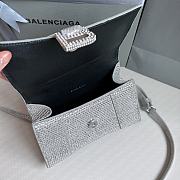 Balenciaga Women's Hourglass Xs Handbag With Rhinestones In Grey Size 19x8x13cm - 5