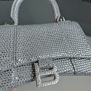 Balenciaga Women's Hourglass Xs Handbag With Rhinestones In Grey Size 19x8x13cm - 4