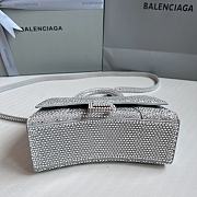 Balenciaga Women's Hourglass Xs Handbag With Rhinestones In Grey Size 19x8x13cm - 3