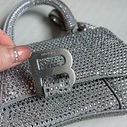 Balenciaga Women's Hourglass Xs Handbag With Rhinestones In Grey Size 19x8x13cm - 2